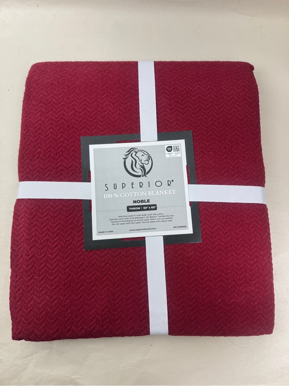 Superior Brand 100% Cotton Throw Blanket ,50x60in